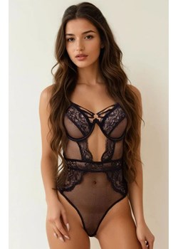 Czarne body damskie koronkowe Paula, Kolor czarny, Rozmiar S/M, LivCo Corsetti Fashion ze sklepu Intymna w kategorii Body damskie - zdjęcie 184726649