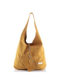 Oryginalne Torby Skórzane XL VITTORIA GOTTI Shopper Bag z Etui Musztardowa ze sklepu PaniTorbalska w kategorii Torby Shopper bag - zdjęcie 184733787