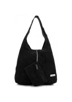 Oryginalne Torby Skórzane XL VITTORIA GOTTI Shopper Bag z Etui Czarna ze sklepu PaniTorbalska w kategorii Torby Shopper bag - zdjęcie 184733795