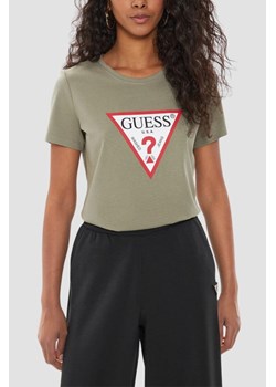 GUESS Zielony t-shirt damski Original Tee, Rozmiar XS ze sklepu outfit.pl w kategorii Bluzki damskie - zdjęcie 184734126