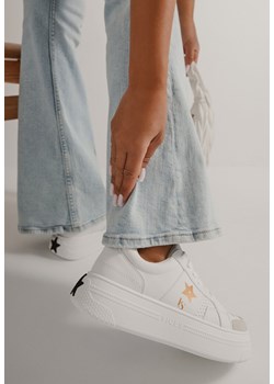 Biało-Złote Sneakersy Vices na Grubej Podeszwie Ozdobione Gwiazdką Fenalia ze sklepu born2be.pl w kategorii Buty sportowe damskie - zdjęcie 184735957