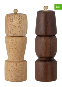 Bloomingville 2-częściowy zestaw &quot;Sabri&quot; w kolorze beżowo-brązowym - wys. 18 x Ø 5,5 cm ze sklepu Limango Polska w kategorii Młynki do soli i pieprzu - zdjęcie 184738346