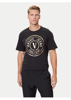 Versace Jeans Couture T-Shirt 79GAHT01 CJ00T Czarny Regular Fit ze sklepu MODIVO w kategorii T-shirty męskie - zdjęcie 184738899