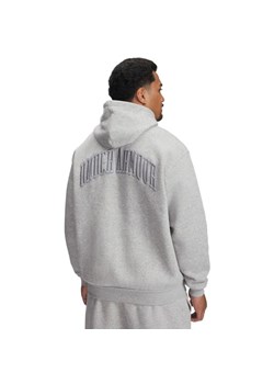 Męska bluza nierozpinana z kapturem Under Armour UA Icon Flc Graphic Top - szara ze sklepu Sportstylestory.com w kategorii Bluzy męskie - zdjęcie 184739516