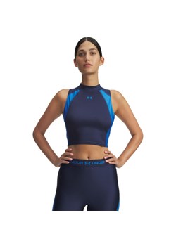 Damski top treningowy Under Armour UA HeatGear Rib Tank - granatowy ze sklepu Sportstylestory.com w kategorii Bluzki damskie - zdjęcie 184739519