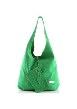 Oryginalne Torby Skórzane XL VITTORIA GOTTI Shopper Bag z Etui Smocza Zieleń ze sklepu PaniTorbalska w kategorii Torby Shopper bag - zdjęcie 184746798