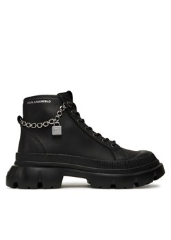 Trapery KARL LAGERFELD Trekka Max Lock KL43542 Czarny ze sklepu eobuwie.pl w kategorii Workery damskie - zdjęcie 184750357