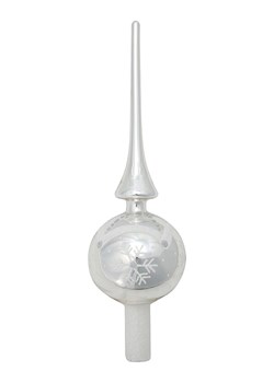 Krebs Glas Lauscha Szpic w kolorze srebnym na choinkę - dł. 28 cm ze sklepu Limango Polska w kategorii Dekoracje bożonarodzeniowe - zdjęcie 184751276
