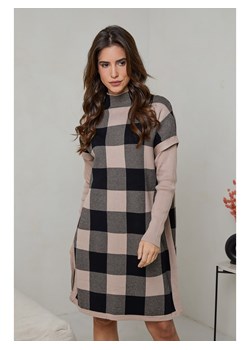 Soft Cashmere Sukienka dzianinowa w kolorze czarno-beżowym ze sklepu Limango Polska w kategorii Sukienki - zdjęcie 184751696