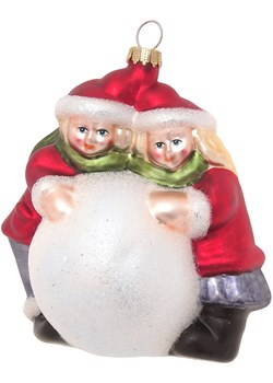 Krebs Glas Lauscha Bombka w kolorze biało-czerwonym - dł. 12 cm ze sklepu Limango Polska w kategorii Dekoracje bożonarodzeniowe - zdjęcie 184751788
