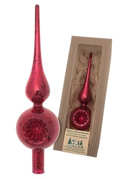 Krebs Glas Lauscha Odblaskowy szpic w kolorze czerwonym na choinkę - wys. 23 cm ze sklepu Limango Polska w kategorii Dekoracje bożonarodzeniowe - zdjęcie 184751795