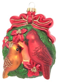 Krebs Glas Lauscha Bombki w kolorze czerwono-zielonym - dł. 9 cm ze sklepu Limango Polska w kategorii Dekoracje bożonarodzeniowe - zdjęcie 184751816