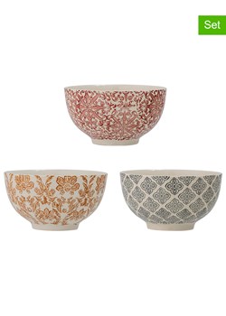 Bloomingville Miski (3 szt.) &quot;Genia&quot; w kolorze czerwono-brązowo-niebieskim - Ø 13 cm ze sklepu Limango Polska w kategorii Miski - zdjęcie 184752235