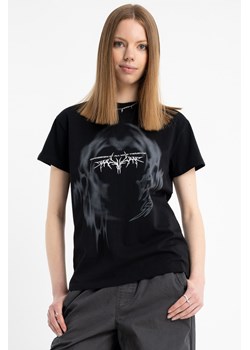 Czarny t-shirt z autorską grafiką z przodu, kolor - czarny, rozmiar - 170 ze sklepu REPORTER w kategorii Bluzki dziewczęce - zdjęcie 184753757