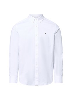 Calvin Klein Jeans Koszula męska Mężczyźni Regular Fit Bawełna biały jednolity ze sklepu vangraaf w kategorii Koszule męskie - zdjęcie 184758918