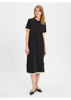 Vila Damska sukienka z dżerseju - VICalisa Kobiety Dżersej czarny jednolity ze sklepu vangraaf w kategorii Sukienki - zdjęcie 184758966