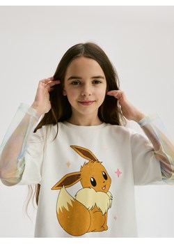 Reserved - Bluzka z łączonych materiałów Pokémon - złamana biel ze sklepu Reserved w kategorii Bluzki dziewczęce - zdjęcie 184759689