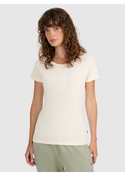 Damski t-shirt bez nadruku 4F 4FRSS25TTSHF2790 - biały ze sklepu Sportstylestory.com w kategorii Bluzki damskie - zdjęcie 184767307