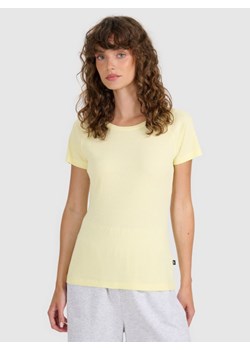 Damski t-shirt bez nadruku 4F 4FRSS25TTSHF2790 - żółty ze sklepu Sportstylestory.com w kategorii Bluzki damskie - zdjęcie 184767326