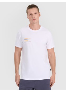 Męski t-shirt z nadrukiem 4F 4FRSS25TTSHM2848 - biały ze sklepu Sportstylestory.com w kategorii T-shirty męskie - zdjęcie 184767369