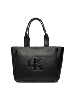 Torebka Calvin Klein Bold Ck Medium Tote LV04F3218G Czarny ze sklepu eobuwie.pl w kategorii Torby Shopper bag - zdjęcie 184767539