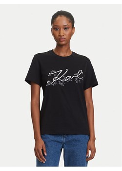 KARL LAGERFELD T-Shirt A3W17018 Czarny Regular Fit ze sklepu MODIVO w kategorii Bluzki damskie - zdjęcie 184768125