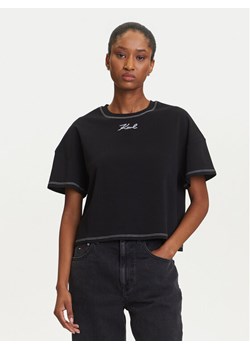 KARL LAGERFELD T-Shirt A3W17019 Czarny Boxy Fit ze sklepu MODIVO w kategorii Bluzki damskie - zdjęcie 184768146