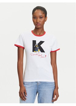 KARL LAGERFELD T-Shirt A3W17089 Biały Regular Fit ze sklepu MODIVO w kategorii Bluzki damskie - zdjęcie 184768185