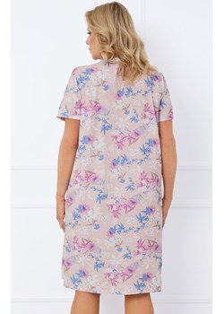 Koszula nocna damska z krótkim rękawem Inger, Kolor beżowy-wzór, Rozmiar M, Italian Fashion ze sklepu Intymna w kategorii Koszule nocne - zdjęcie 184769279