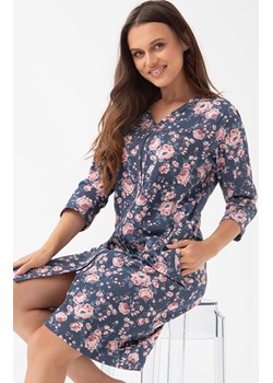Rozpinany szlafrok damski indygo 390, Kolor indygo-wzór, Rozmiar L, Luna ze sklepu Intymna w kategorii Szlafroki damskie - zdjęcie 184769369