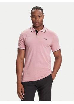 BOSS Polo Paul 50506193 Różowy Slim Fit ze sklepu MODIVO w kategorii T-shirty męskie - zdjęcie 184769806