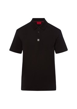 HUGO Męska koszulka polo - Deabono_D Mężczyźni Bawełna czarny jednolity ze sklepu vangraaf w kategorii T-shirty męskie - zdjęcie 184773267