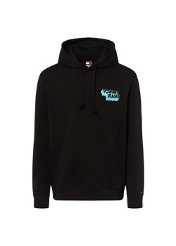 Tommy Jeans Męska bluza z kapturem Mężczyźni Bawełna czarny nadruk ze sklepu vangraaf w kategorii Bluzy męskie - zdjęcie 184773276