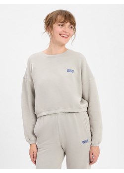 american vintage Bluza damska - Izubird Kobiety Bawełna jasny szary jednolity ze sklepu vangraaf w kategorii Bluzy damskie - zdjęcie 184773328