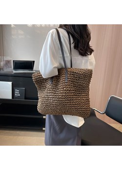 Słomiana torba shopper - Brązowy ze sklepu Intimica.pl w kategorii Torby letnie - zdjęcie 184774775