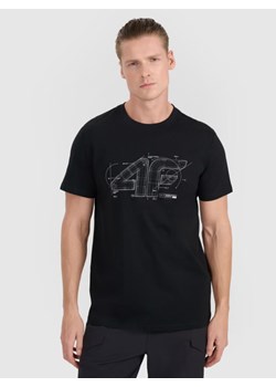 Męski t-shirt z nadrukiem 4F 4FRAW25TTSHM3311 - czarny ze sklepu Sportstylestory.com w kategorii T-shirty męskie - zdjęcie 184776805