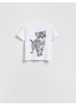 Reserved - T-shirt z nadrukiem - biały ze sklepu Reserved w kategorii Bluzki damskie - zdjęcie 184777597