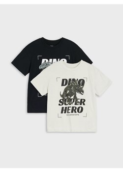 Sinsay - Koszulki z motywem dinozaura 2 pack - czarny ze sklepu Sinsay w kategorii T-shirty chłopięce - zdjęcie 184778766