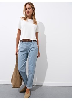 Mohito - Jeansy chino slim z paskiem - błękitny ze sklepu Mohito w kategorii Jeansy damskie - zdjęcie 184779097