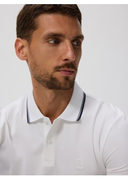 Reserved - Koszulka polo z merceryzowaną bawełną - biały ze sklepu Reserved w kategorii T-shirty męskie - zdjęcie 184780505