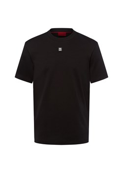 HUGO Koszulka męska - Dalile Mężczyźni Bawełna oliwkowy jednolity ze sklepu vangraaf w kategorii T-shirty męskie - zdjęcie 184781619