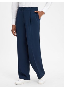 Tommy Hilfiger Damskie spodnie materiałowe Kobiety wiskoza granatowy jednolity ze sklepu vangraaf w kategorii Spodnie damskie - zdjęcie 184781655