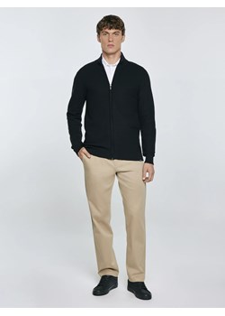 Sweter męski rozpinany ze stójką czarny Olafi 906 ze sklepu Big Star w kategorii Swetry męskie - zdjęcie 184783785