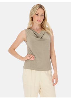 Szaro-beżowa bluzka z lejącym dekoltem Potis & Verso Monika ze sklepu Eye For Fashion w kategorii Bluzki damskie - zdjęcie 184785695