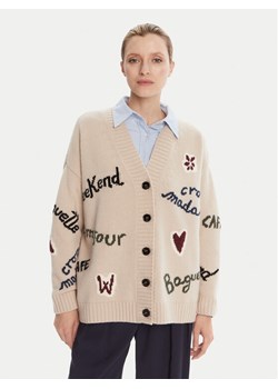 Weekend Max Mara Kardigan Belgio 2525346082 Beżowy Relaxed Fit ze sklepu MODIVO w kategorii Swetry damskie - zdjęcie 184787745