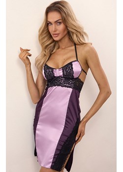 Satynowa koszulka nocna i stringi Yasti LC 13431, Kolor fioletowo-czarny, Rozmiar L, LivCo Corsetti Fashion ze sklepu Primodo w kategorii Koszule nocne - zdjęcie 184788966