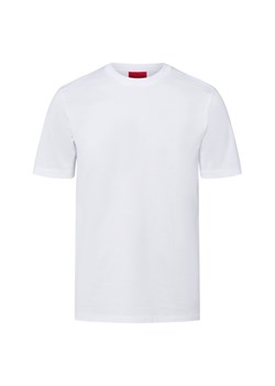 HUGO Koszulka męska - Dimerstee Mężczyźni Bawełna biały jednolity ze sklepu vangraaf w kategorii T-shirty męskie - zdjęcie 184791068
