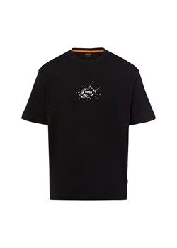 BOSS Orange Koszulka męska - Te_voyage Mężczyźni Bawełna czarny jednolity ze sklepu vangraaf w kategorii T-shirty męskie - zdjęcie 184791075