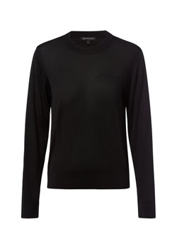 Armani Exchange Sweter damski Kobiety wełna ze strzyży czarny jednolity ze sklepu vangraaf w kategorii Swetry damskie - zdjęcie 184791078