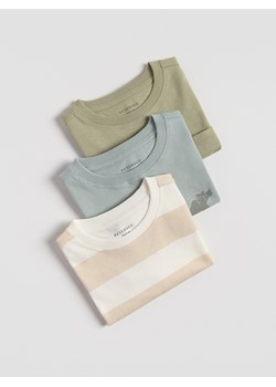 Reserved - Bawełniany t-shirt 3 pack - jasnożółty ze sklepu Reserved w kategorii T-shirty chłopięce - zdjęcie 184791417